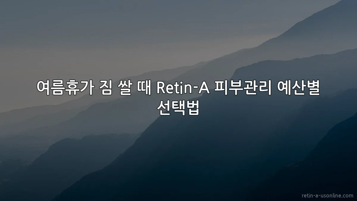 여름휴가 짐 쌀 때 Retin-A 피부관리 예산별 선택법