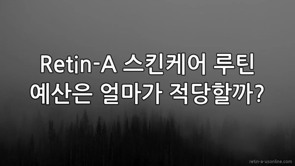 Retin-A 스킨케어 루틴 예산은 얼마가 적당할까?