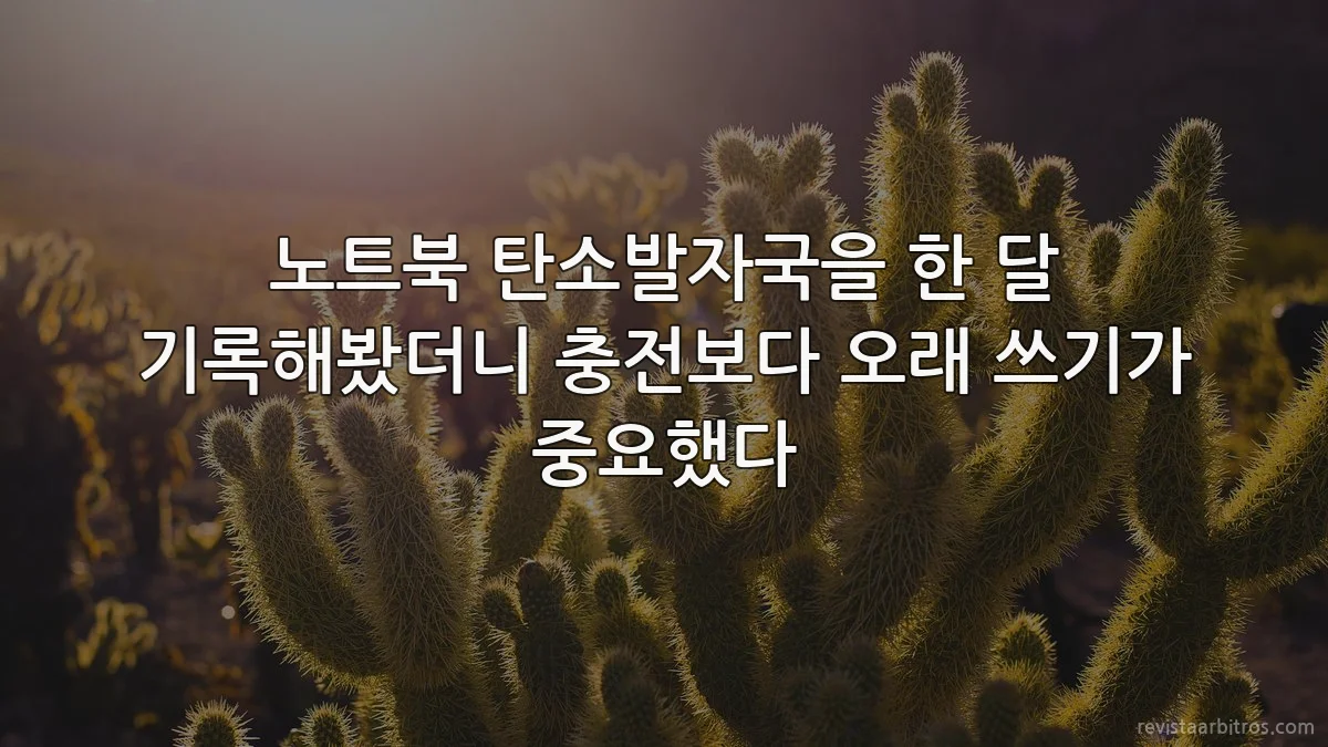 노트북 탄소발자국을 한 달 기록해봤더니 충전보다 오래 쓰기가 중요했다