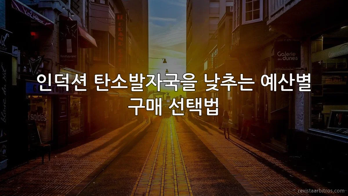 인덕션 탄소발자국을 낮추는 예산별 구매 선택법