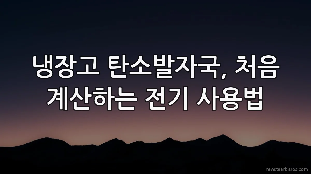 냉장고 탄소발자국, 처음 계산하는 전기 사용법