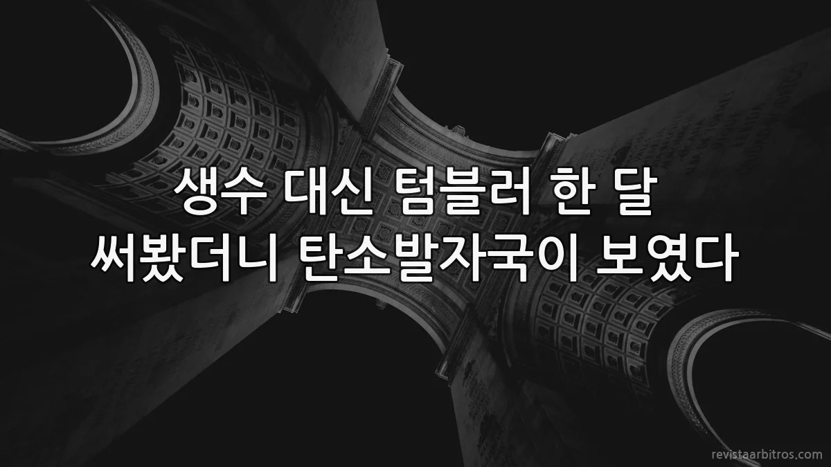 생수 대신 텀블러 한 달 써봤더니 탄소발자국이 보였다