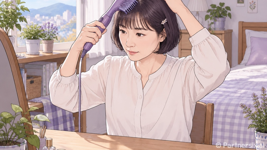 뿌리볼륨빗으로 납작한 앞머리와 정수리 살리는 방법
