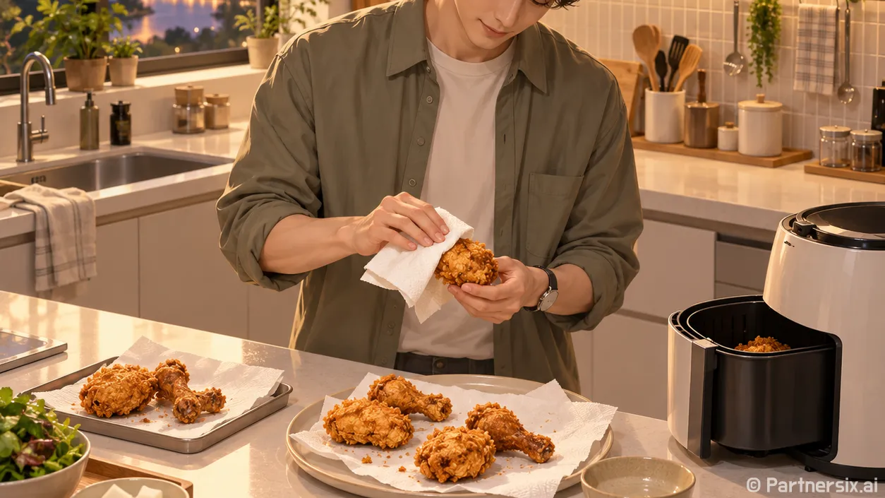 남은 치킨 바삭하게 데우는 방법