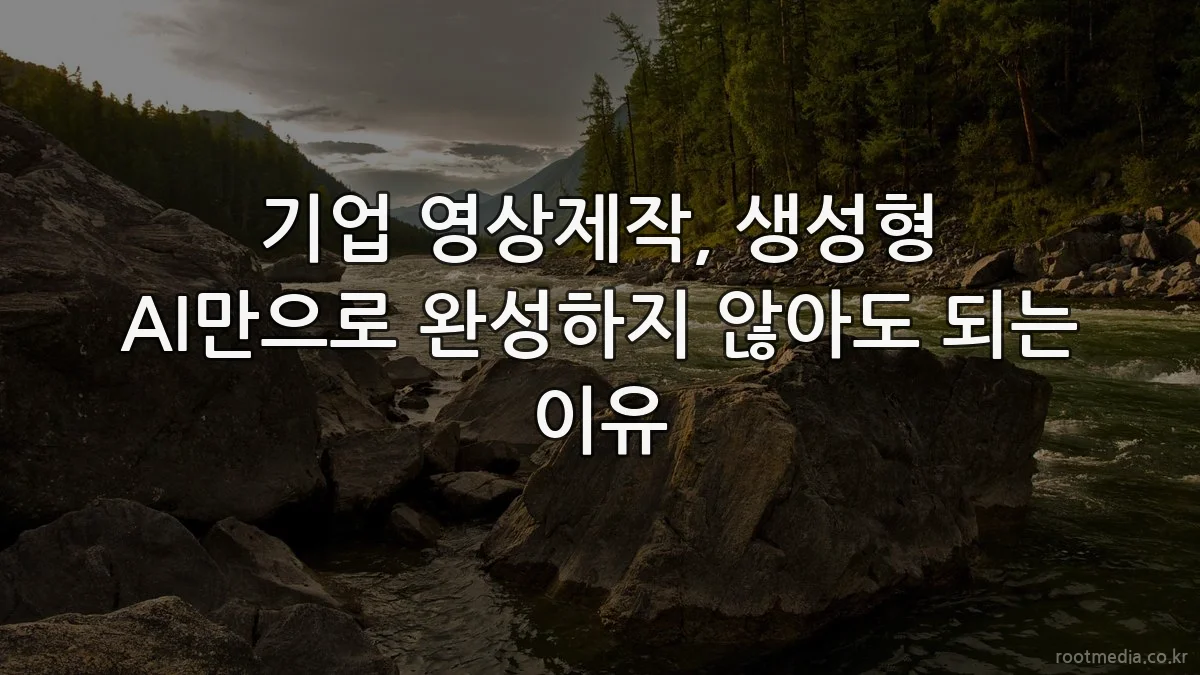 기업 영상제작, 생성형 AI만으로 완성하지 않아도 되는 이유