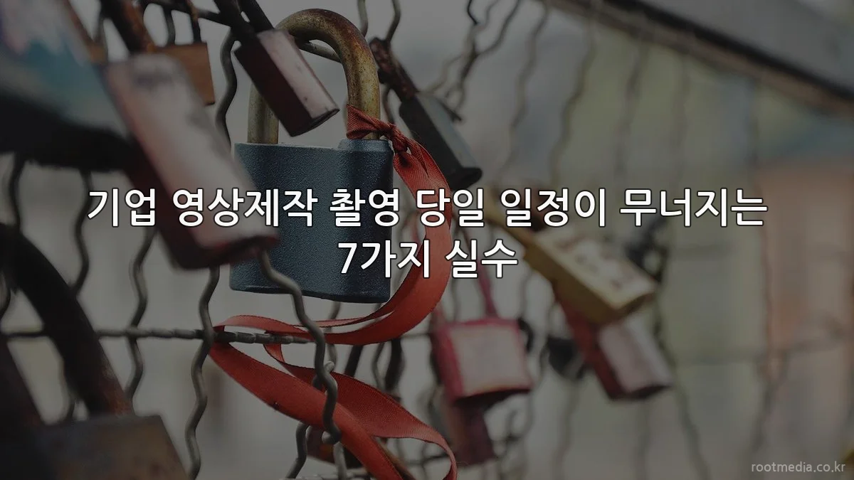 기업 영상제작 촬영 당일 일정이 무너지는 7가지 실수