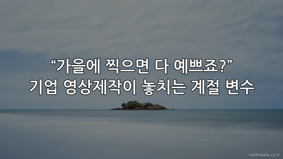 “가을에 찍으면 다 예쁘죠?” 기업 영상제작이 놓치는 계절 변수