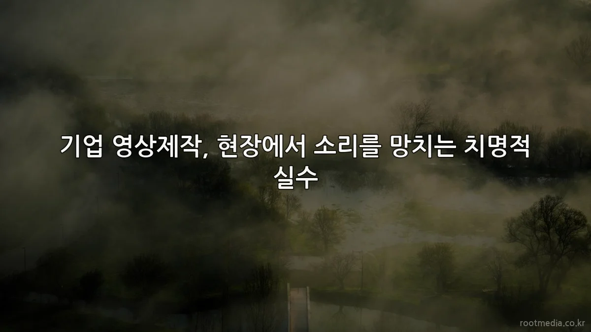 기업 영상제작, 현장에서 소리를 망치는 치명적 실수