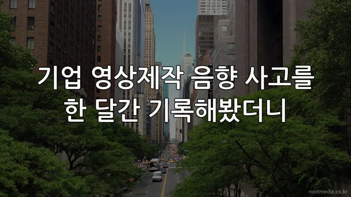 기업 영상제작 음향 사고를 한 달간 기록해봤더니