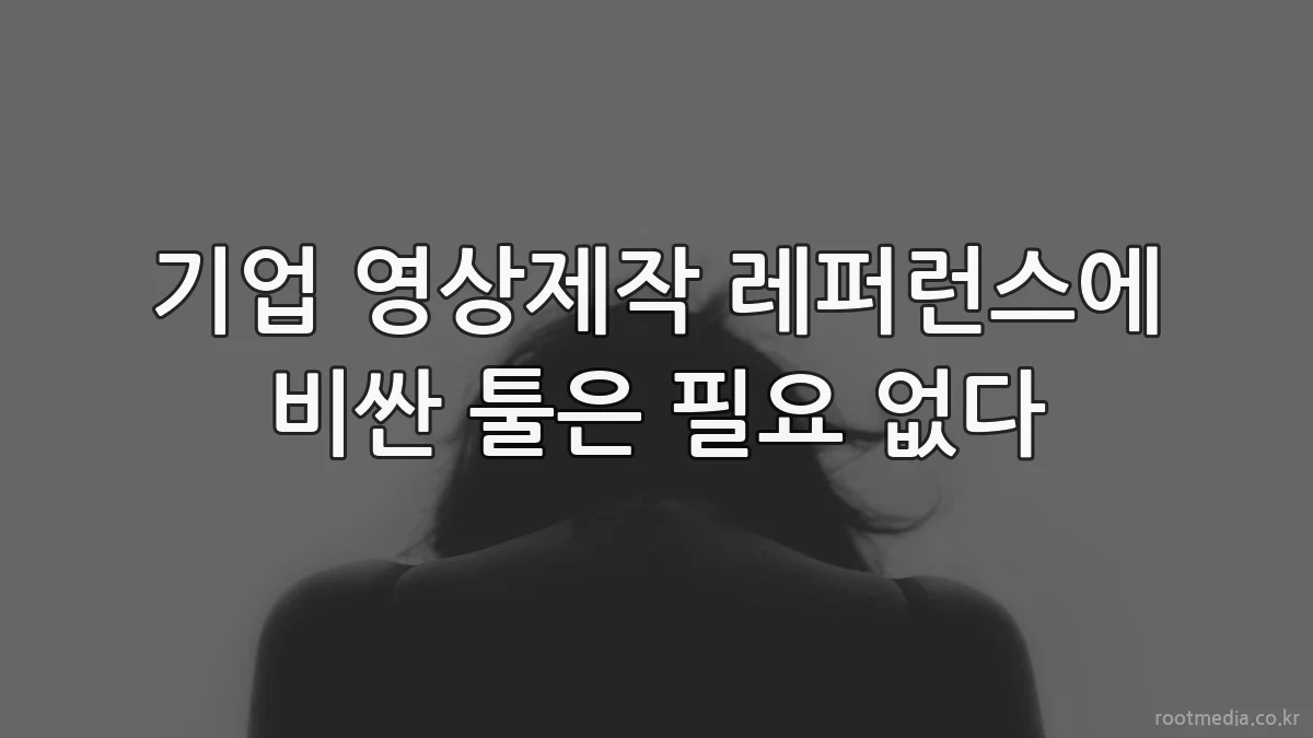 기업 영상제작 레퍼런스에 비싼 툴은 필요 없다