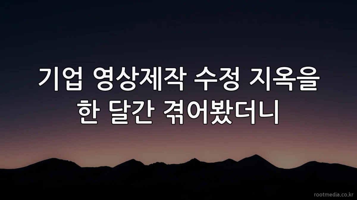 기업 영상제작 수정 지옥을 한 달간 겪어봤더니