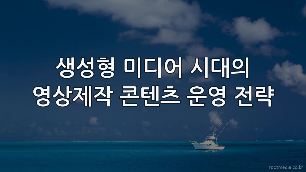 생성형 미디어 시대의 영상제작 콘텐츠 운영 전략