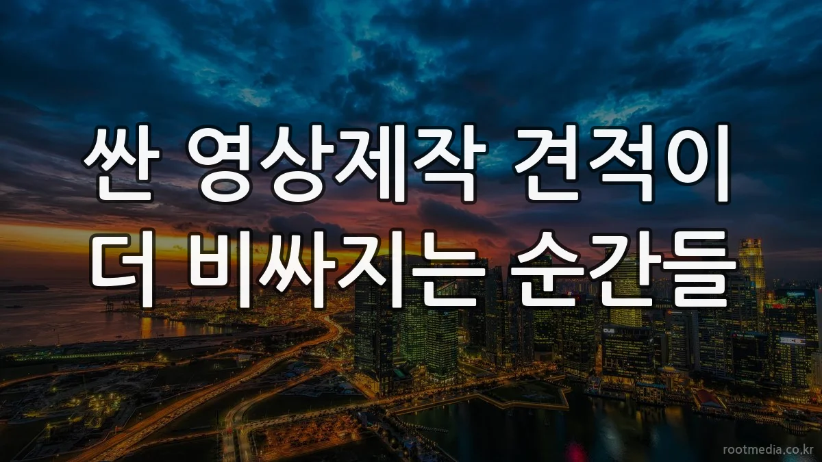 싼 영상제작 견적이 더 비싸지는 순간들