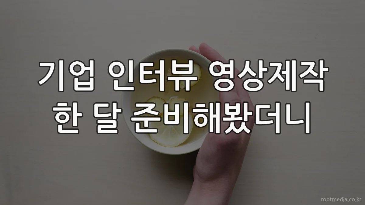 기업 인터뷰 영상제작 한 달 준비해봤더니