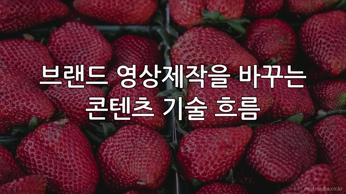 브랜드 영상제작을 바꾸는 콘텐츠 기술 흐름