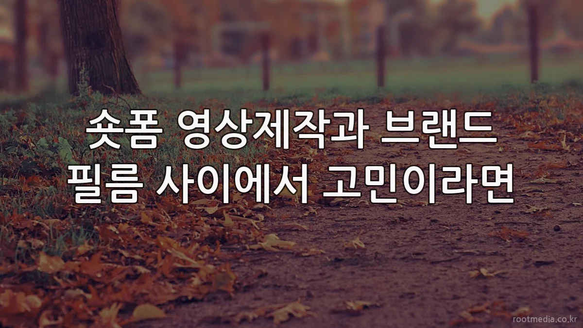 숏폼 영상제작과 브랜드 필름 사이에서 고민이라면
