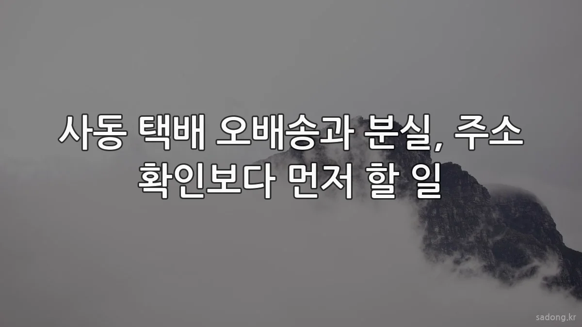 사동 택배 오배송과 분실, 주소 확인보다 먼저 할 일