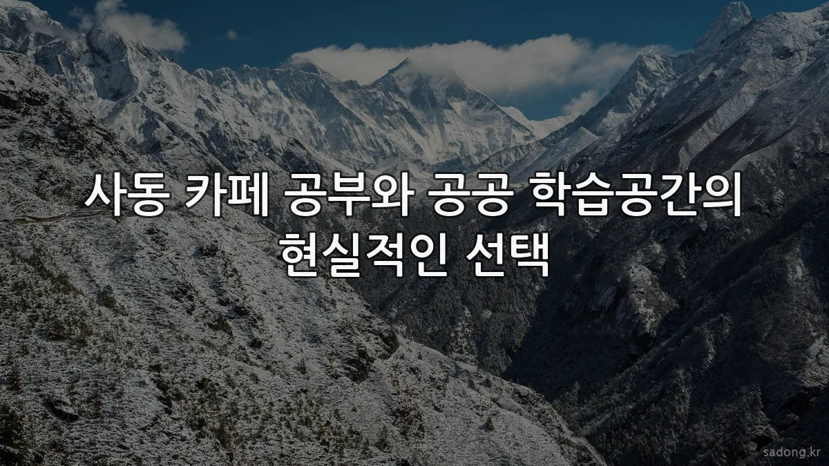사동 카페 공부와 공공 학습공간의 현실적인 선택