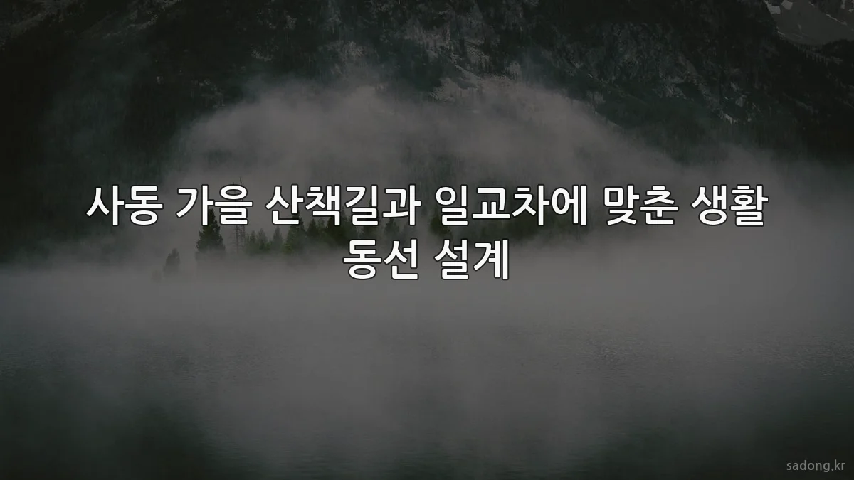 사동 가을 산책길과 일교차에 맞춘 생활 동선 설계