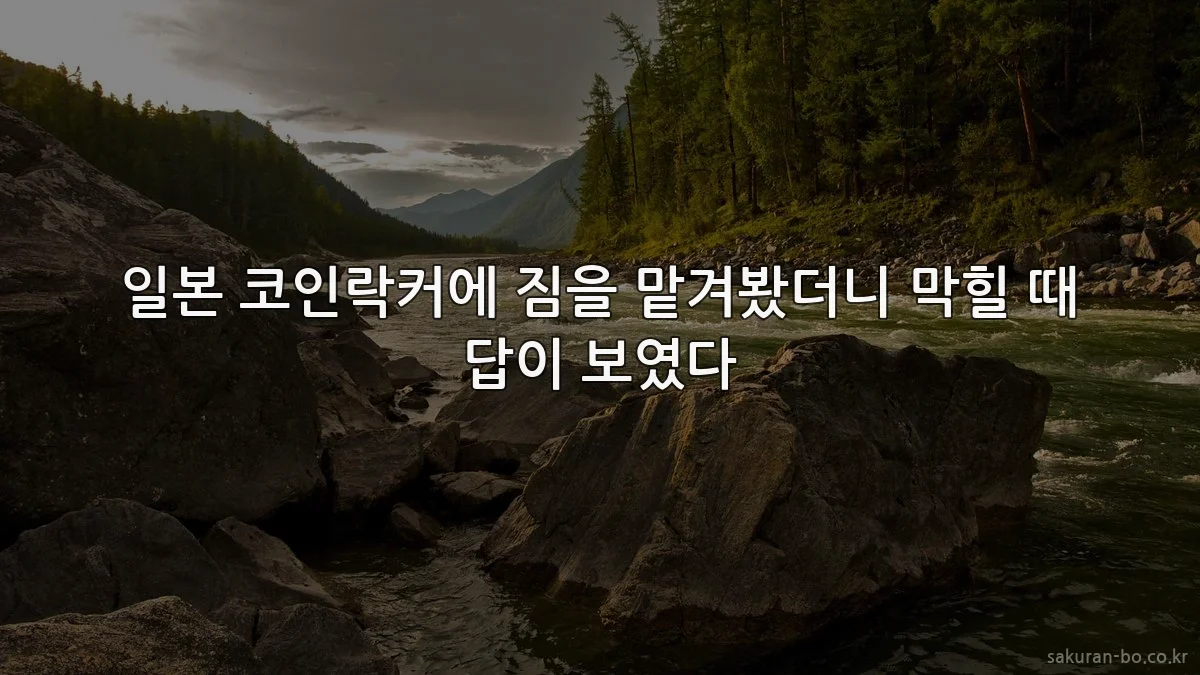 일본 코인락커에 짐을 맡겨봤더니 막힐 때 답이 보였다