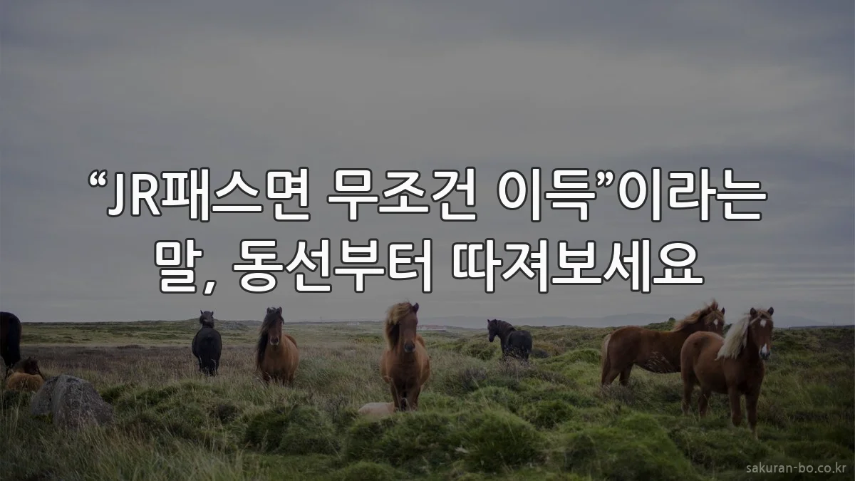 “JR패스면 무조건 이득”이라는 말, 동선부터 따져보세요