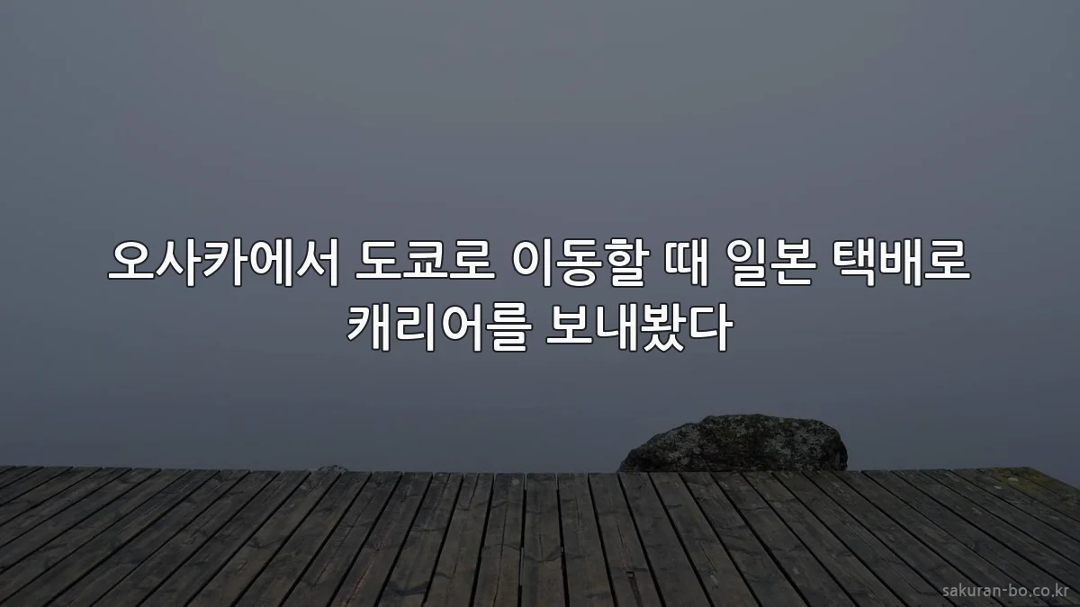 오사카에서 도쿄로 이동할 때 일본 택배로 캐리어를 보내봤다