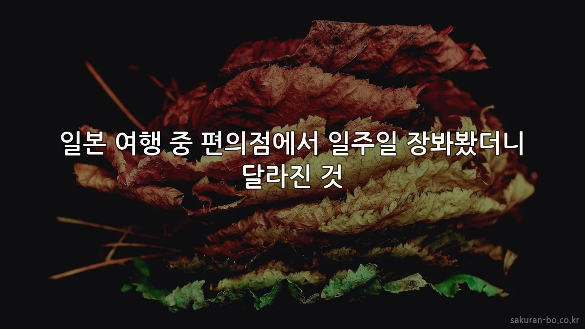 일본 여행 중 편의점에서 일주일 장봐봤더니 달라진 것