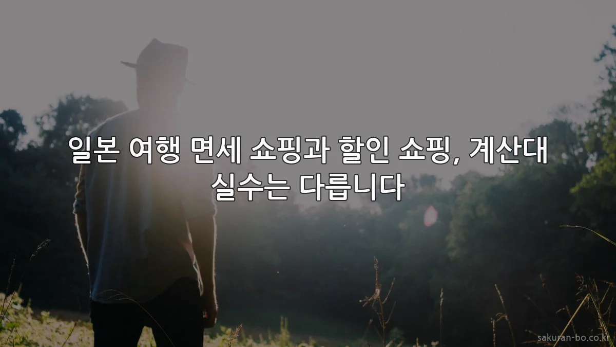 일본 여행 면세 쇼핑과 할인 쇼핑, 계산대 실수는 다릅니다