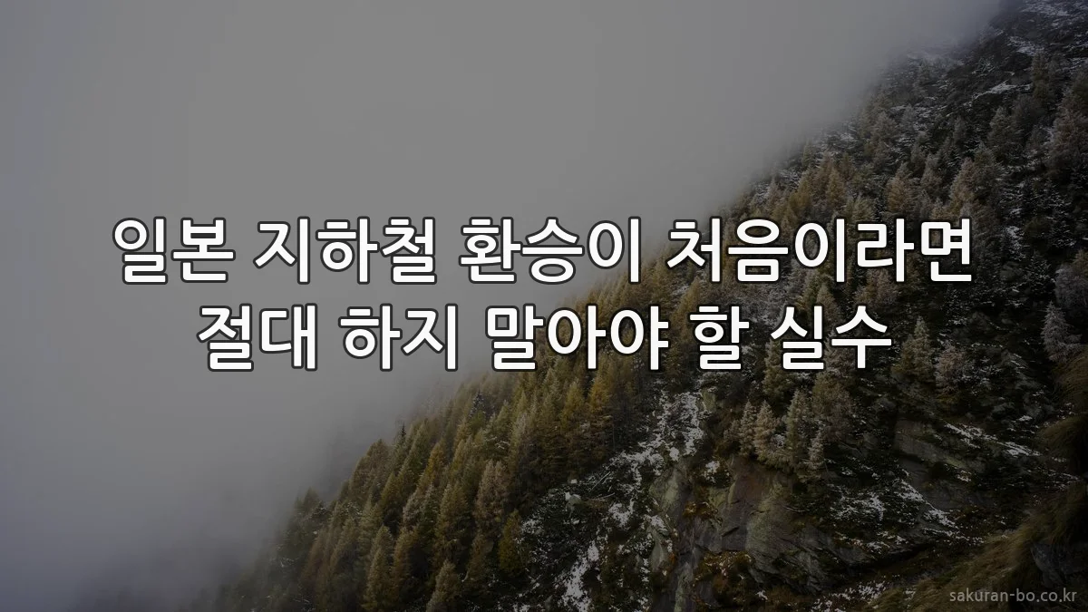 일본 지하철 환승이 처음이라면 절대 하지 말아야 할 실수