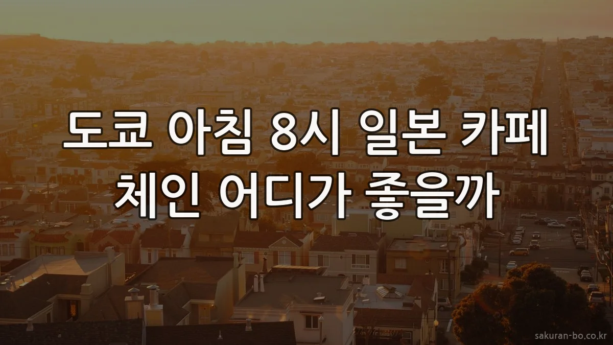 도쿄 아침 8시 일본 카페 체인 어디가 좋을까