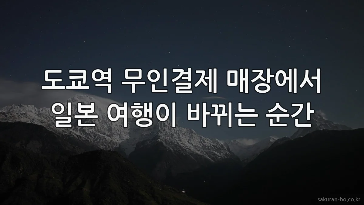 도쿄역 무인결제 매장에서 일본 여행이 바뀌는 순간
