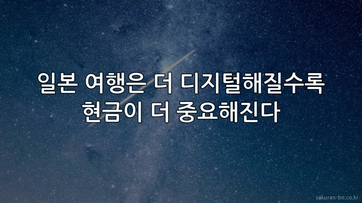 일본 여행은 더 디지털해질수록 현금이 더 중요해진다