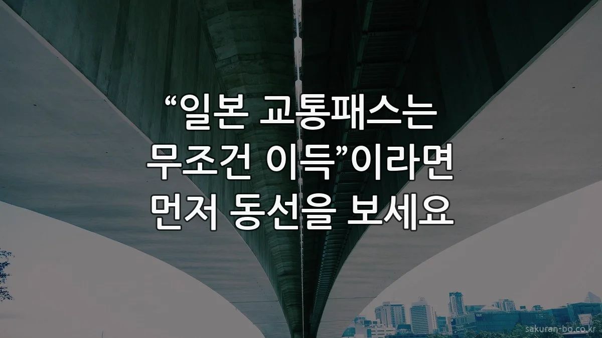 “일본 교통패스는 무조건 이득”이라면 먼저 동선을 보세요