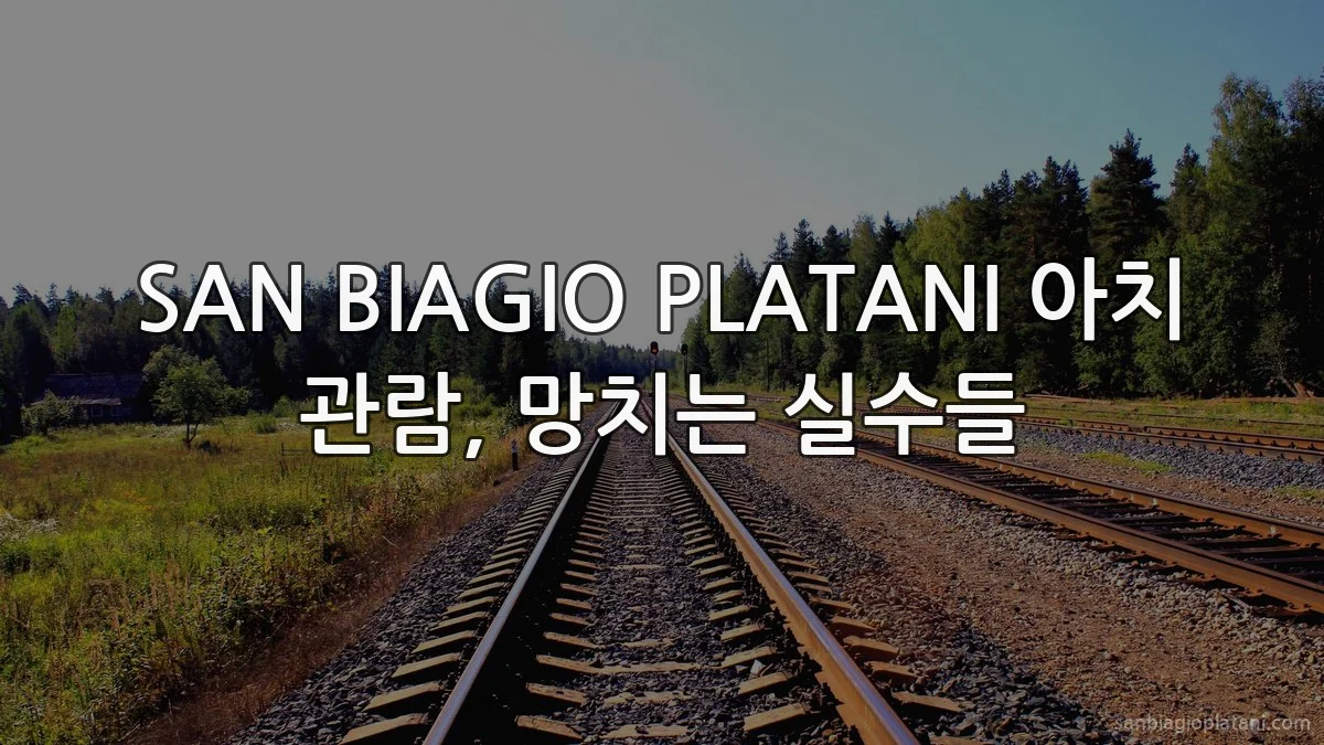 SAN BIAGIO PLATANI 아치 관람, 망치는 실수들