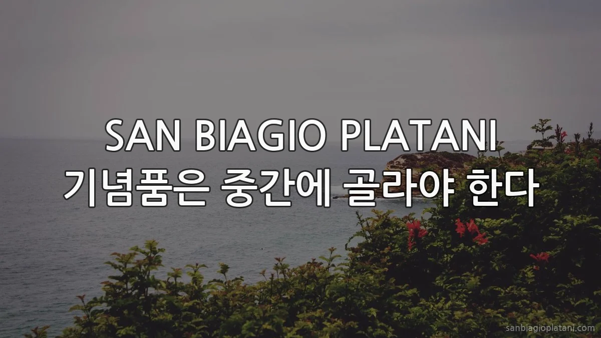 SAN BIAGIO PLATANI 기념품은 중간에 골라야 한다