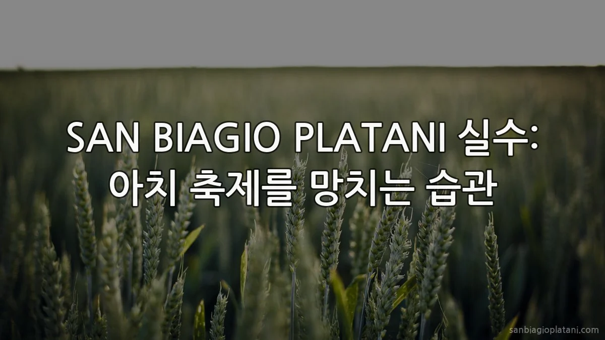 SAN BIAGIO PLATANI 실수: 아치 축제를 망치는 습관