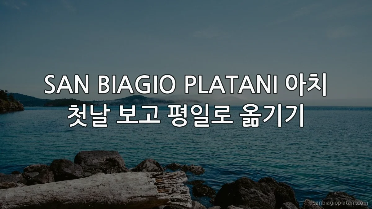 SAN BIAGIO PLATANI 아치 첫날 보고 평일로 옮기기