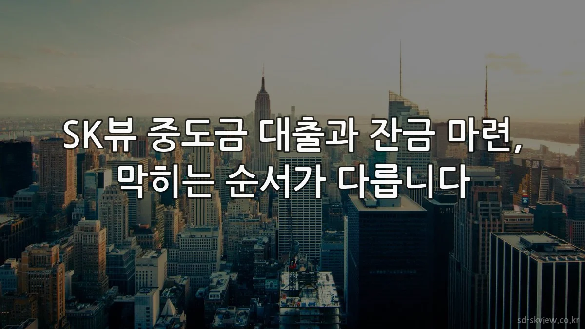 SK뷰 중도금 대출과 잔금 마련, 막히는 순서가 다릅니다