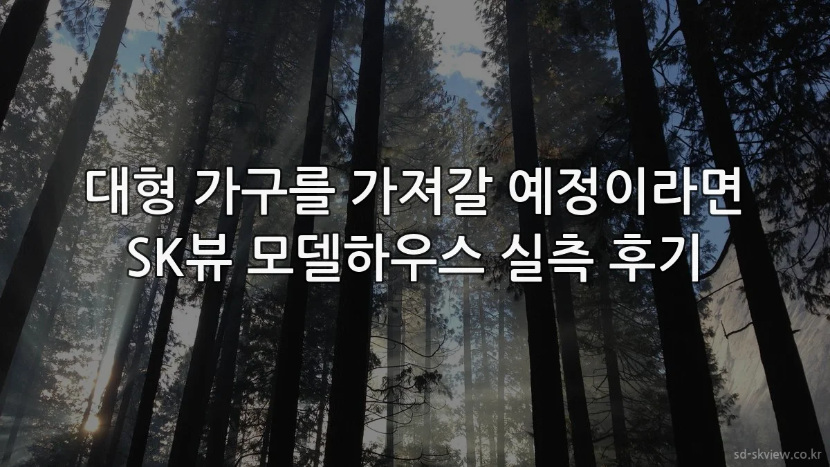 대형 가구를 가져갈 예정이라면 SK뷰 모델하우스 실측 후기