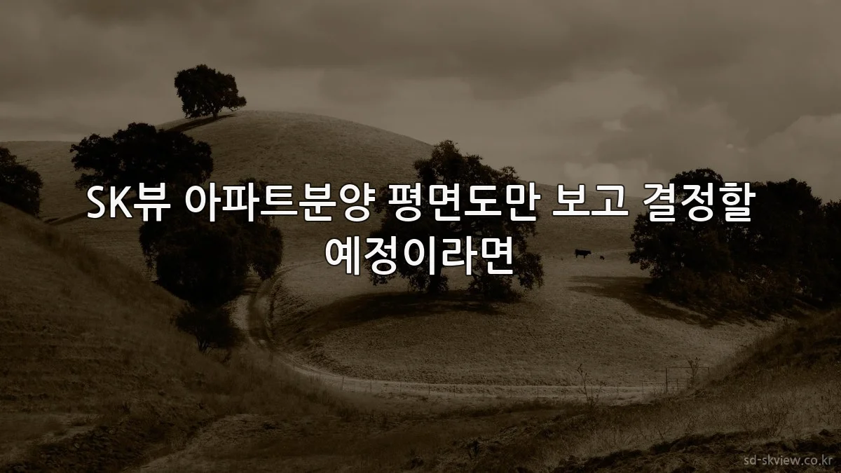 SK뷰 아파트분양 평면도만 보고 결정할 예정이라면
