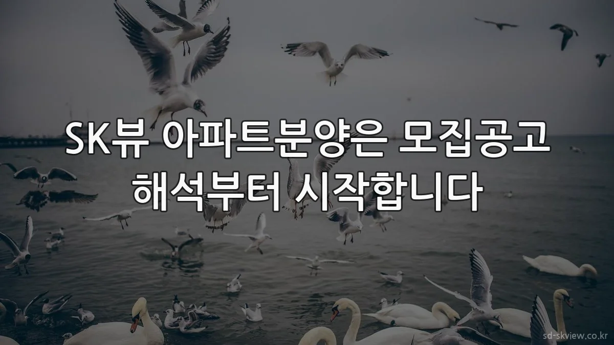 SK뷰 아파트분양은 모집공고 해석부터 시작합니다