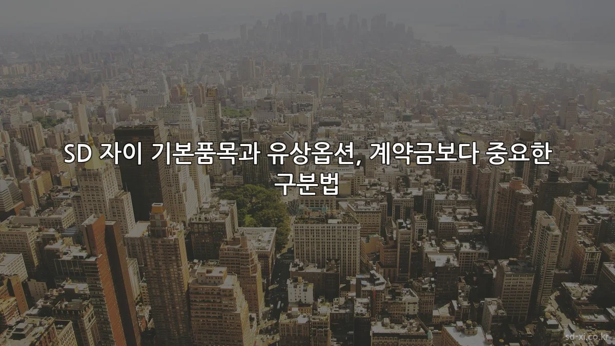 SD 자이 기본품목과 유상옵션, 계약금보다 중요한 구분법