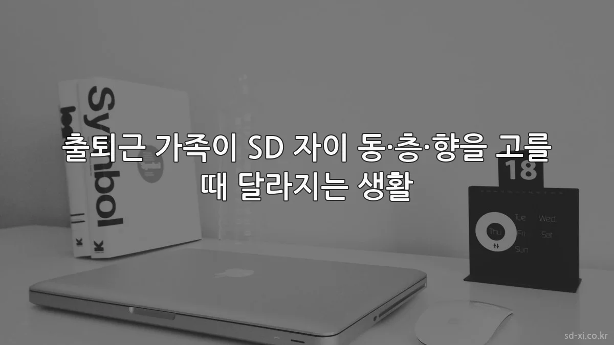 출퇴근 가족이 SD 자이 동·층·향을 고를 때 달라지는 생활