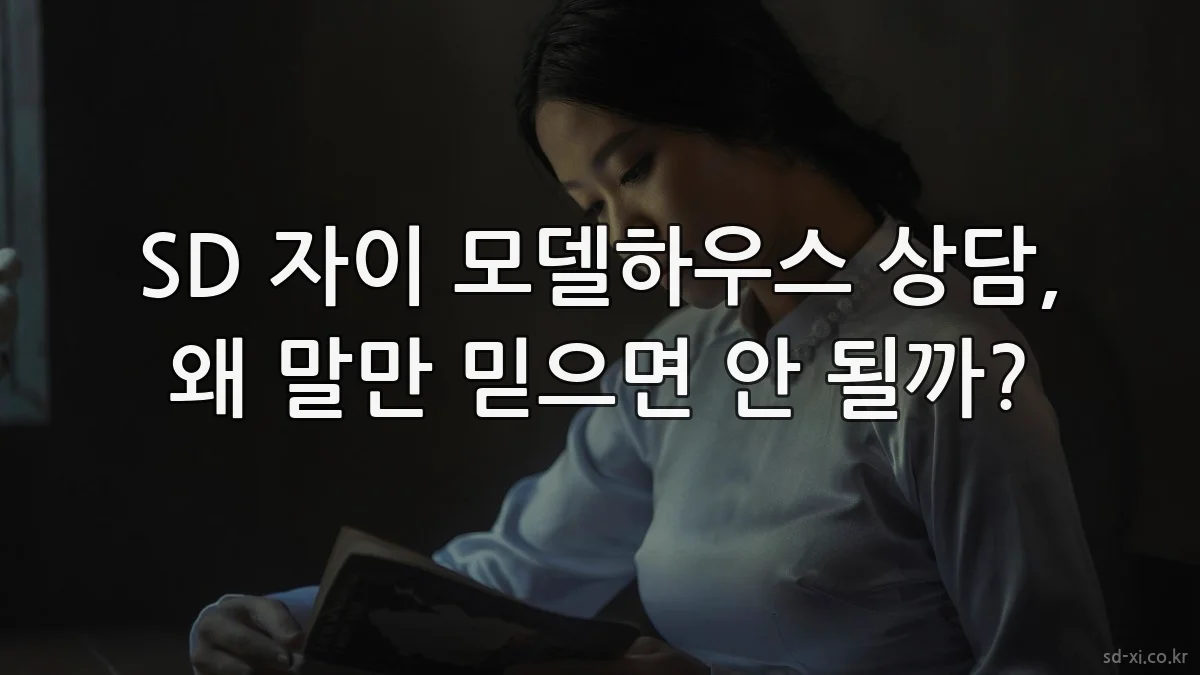 SD 자이 모델하우스 상담, 왜 말만 믿으면 안 될까?