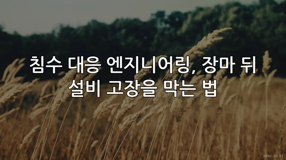 침수 대응 엔지니어링, 장마 뒤 설비 고장을 막는 법