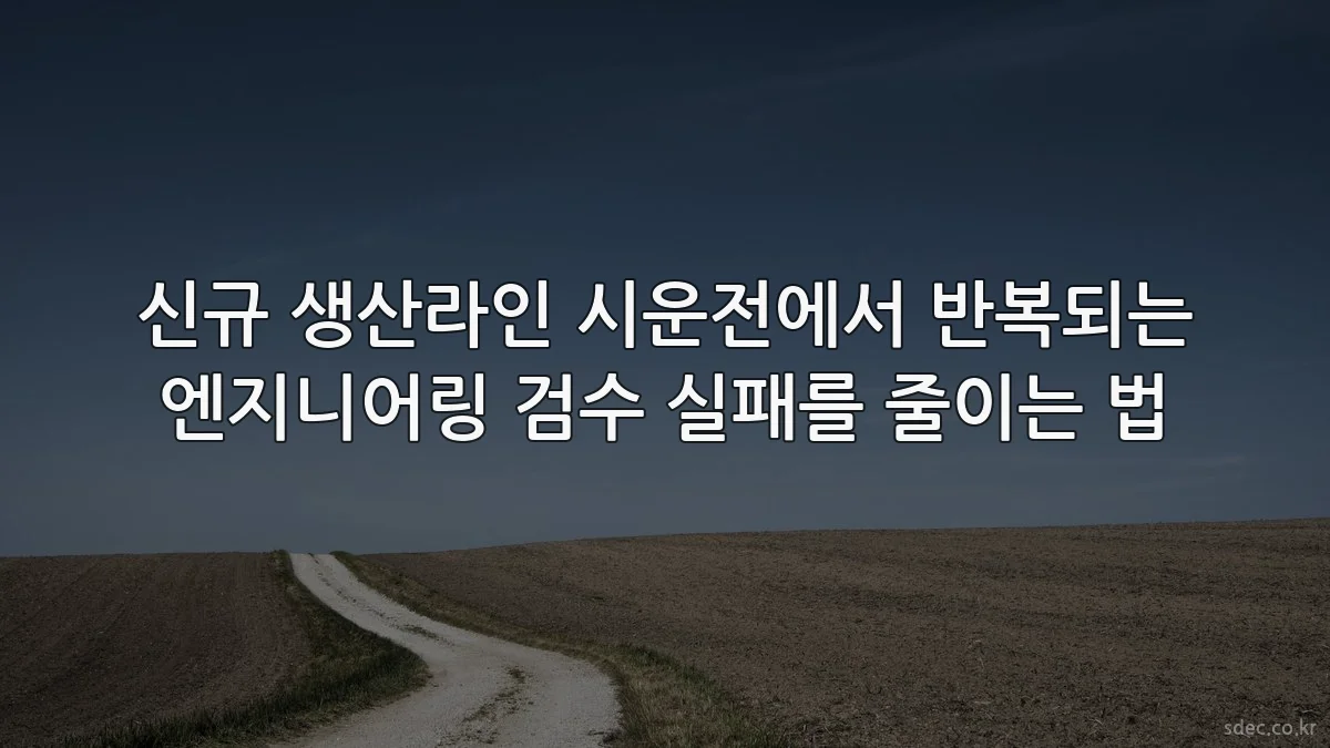 신규 생산라인 시운전에서 반복되는 엔지니어링 검수 실패를 줄이는 법