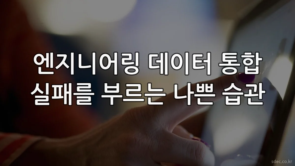 엔지니어링 데이터 통합 실패를 부르는 나쁜 습관