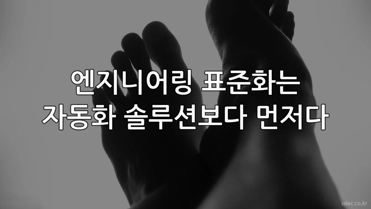 엔지니어링 표준화는 자동화 솔루션보다 먼저다