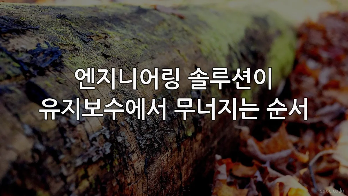 엔지니어링 솔루션이 유지보수에서 무너지는 순서