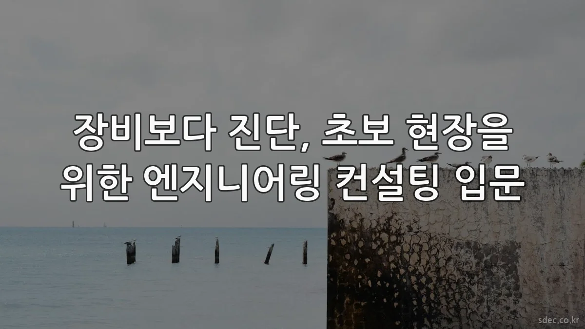 장비보다 진단, 초보 현장을 위한 엔지니어링 컨설팅 입문
